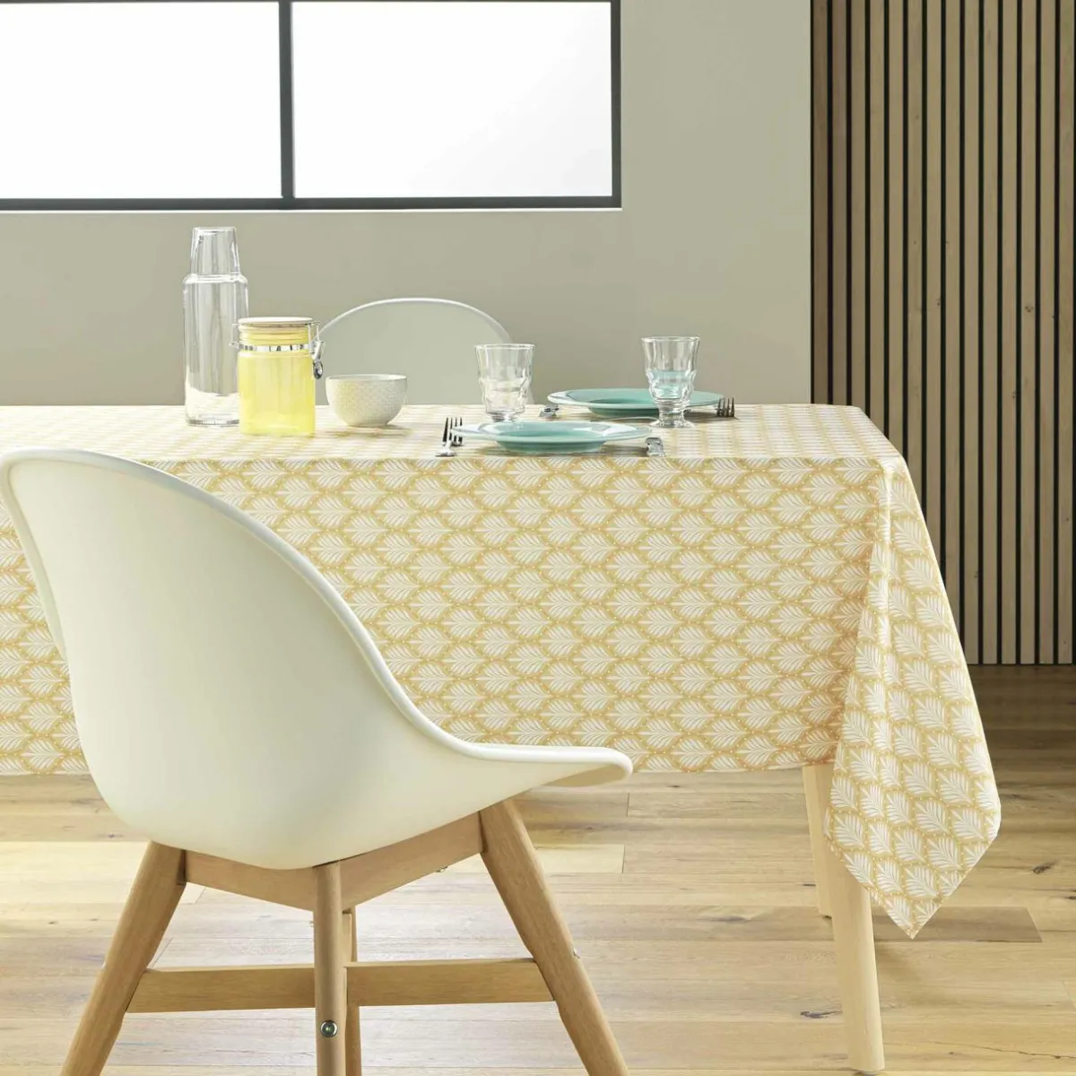 douceur d'intu017drieur Nappe rectangulaire anti tache (145 x 240 cm) Davia Jaune ocre New