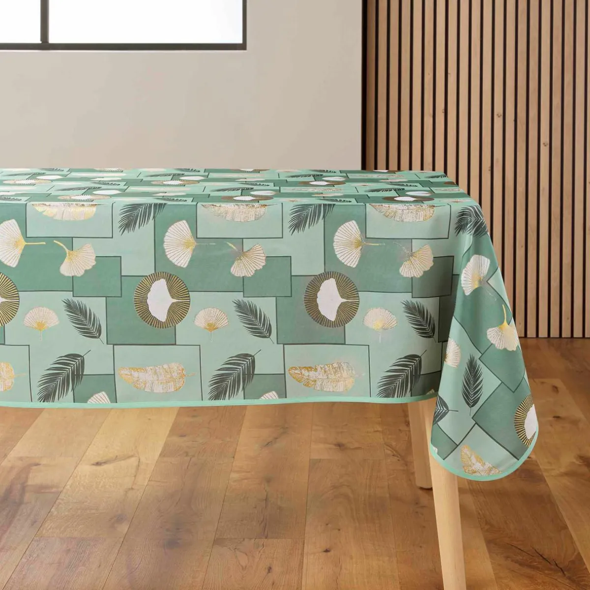 douceur d'intu017drieur Nappe rectangulaire anti tache (145 x 240 cm) Natane Vert sauge Best