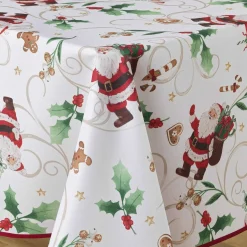 douceur d'intu017drieur Nappe rectangulaire anti tache (150 x 300 cm) Père Noël Blanc Outlet