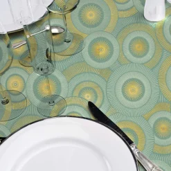 douceur d'intu017drieur Nappe rectangulaire antitache (145 x 240 cm) Eclipse Vert sauge Hot