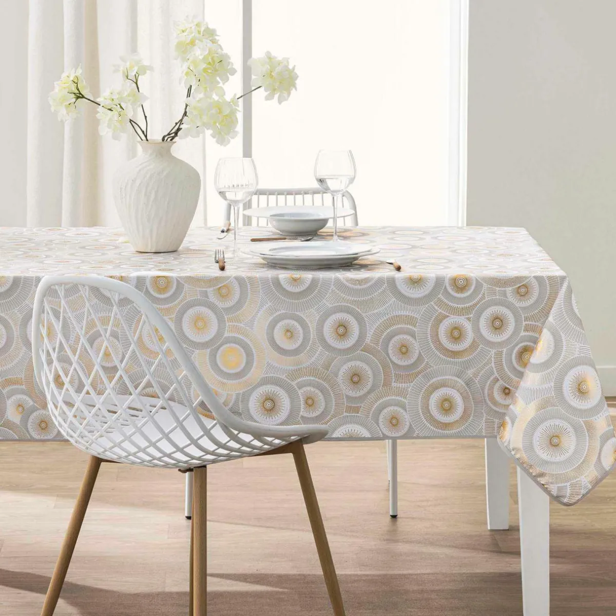douceur d'intu017drieur Nappe rectangulaire antitache (145 x 240 cm) Eclipse he Blanc Discount