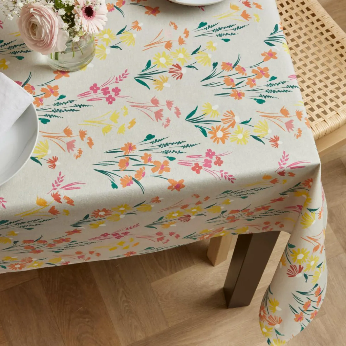 EMINZA Nappe rectangulaire coton enduit (150 x 350 cm) Juliette Beige Discount