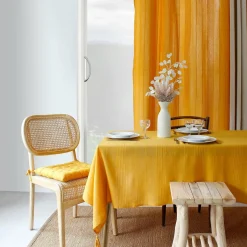ENJOY HOME Nappe rectangulaire coton recyclé (140 x 240 cm) Bombay Jaune moutarde