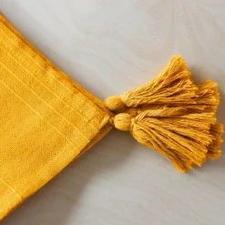 ENJOY HOME Nappe rectangulaire coton recyclé (140 x 240 cm) Bombay Jaune moutarde