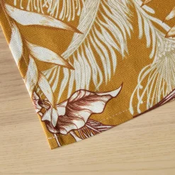 EMINZA Nappe rectangulaire coton enduit (150 x 350 cm) Granada Jaune moutarde Online