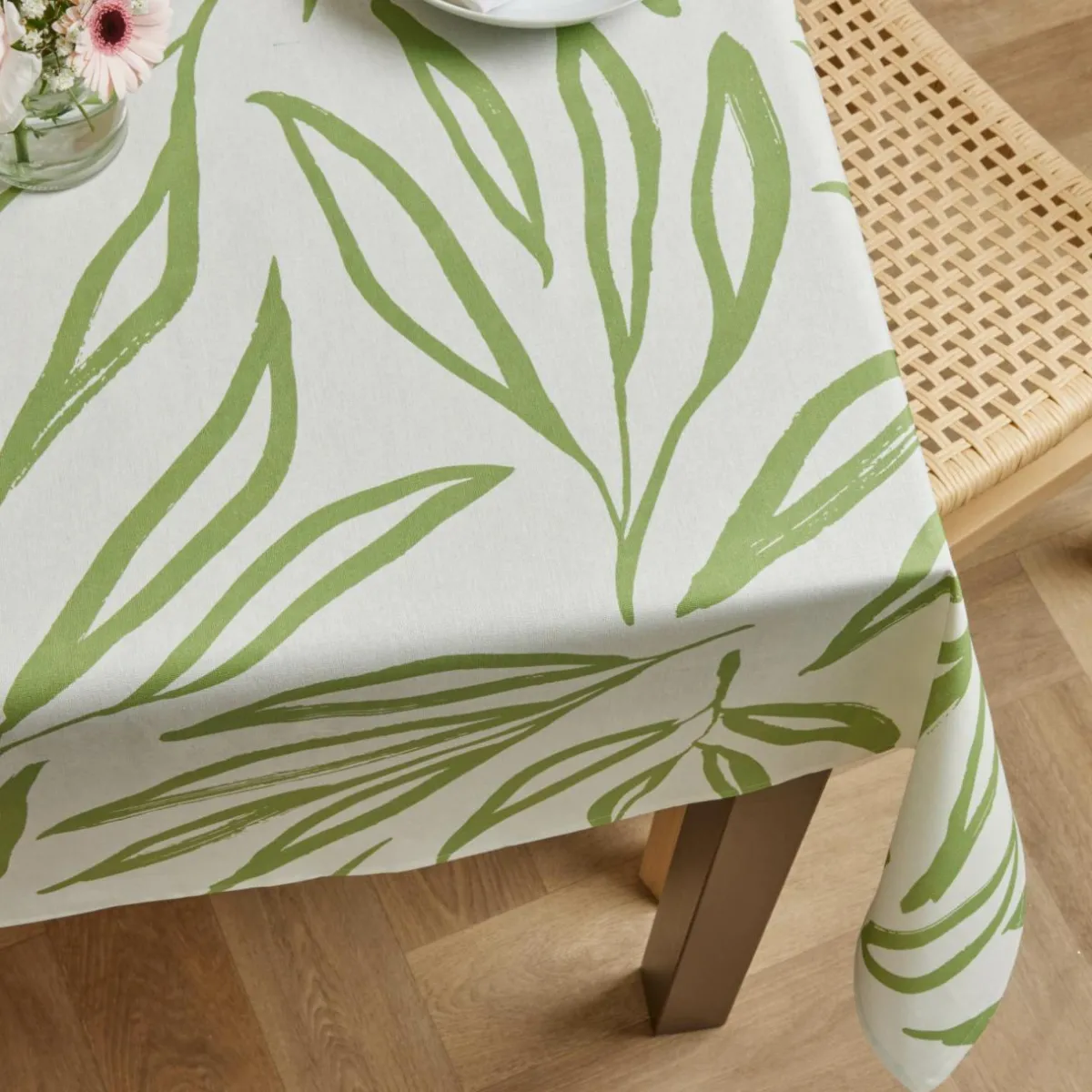 EMINZA Nappe rectangulaire coton enduit (150 x 250 cm) Galice Vert Eucalyptus Hot