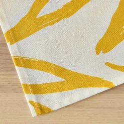 EMINZA Nappe rectangulaire coton enduit (150 x 250 cm) Galice Jaune moutarde