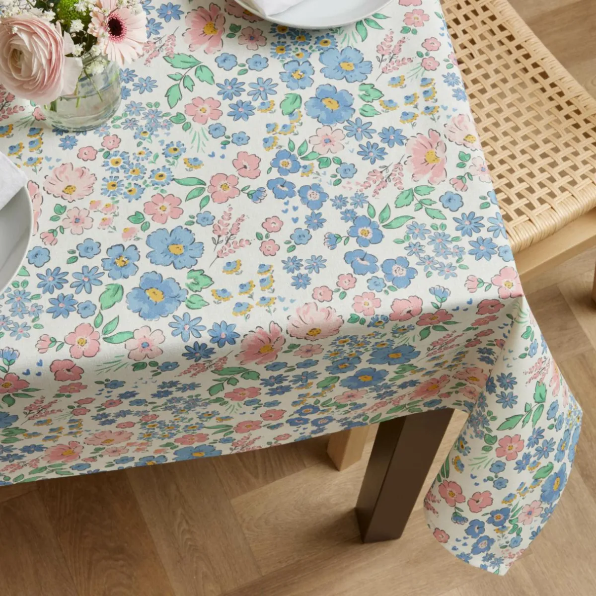 EMINZA Nappe rectangulaire coton enduit (150 x 350 cm) Corolle Multicolore Best