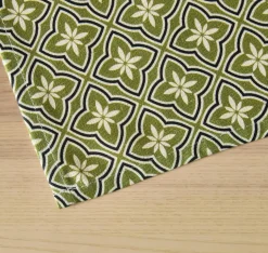 EMINZA Nappe rectangulaire coton enduit (150 x 350 cm) Gloria e Vert Sale