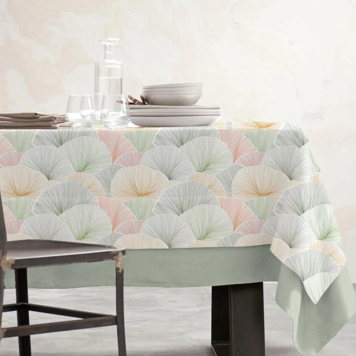 EMINZA Nappe rectangulaire coton enduit (150 x 250 cm) Boston Multicolore Online