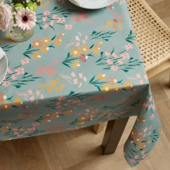EMINZA Nappe rectangulaire coton enduit (150 x 250 cm) Juliette Vert Eucalyptus Clearance