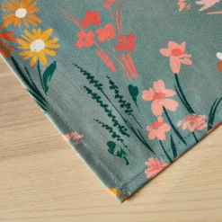EMINZA Nappe rectangulaire coton enduit (150 x 250 cm) Juliette Vert Eucalyptus Clearance