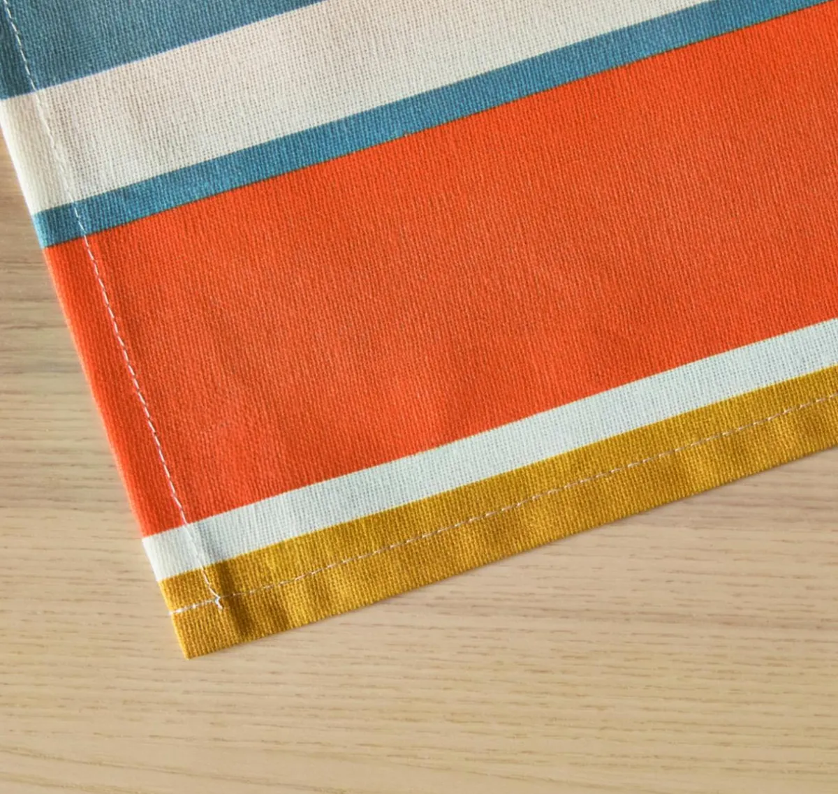 EMINZA Nappe rectangulaire coton enduit (150 x 350 cm) Mandarine Multicolore New