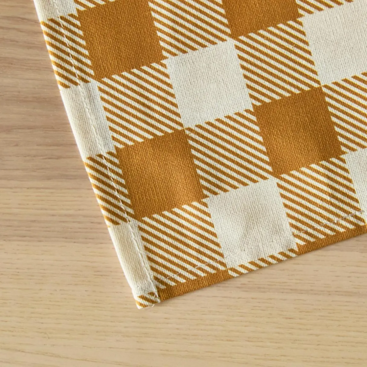 EMINZA Nappe rectangulaire coton enduit (150 x 250 cm) Vichy Jaune moutarde Online