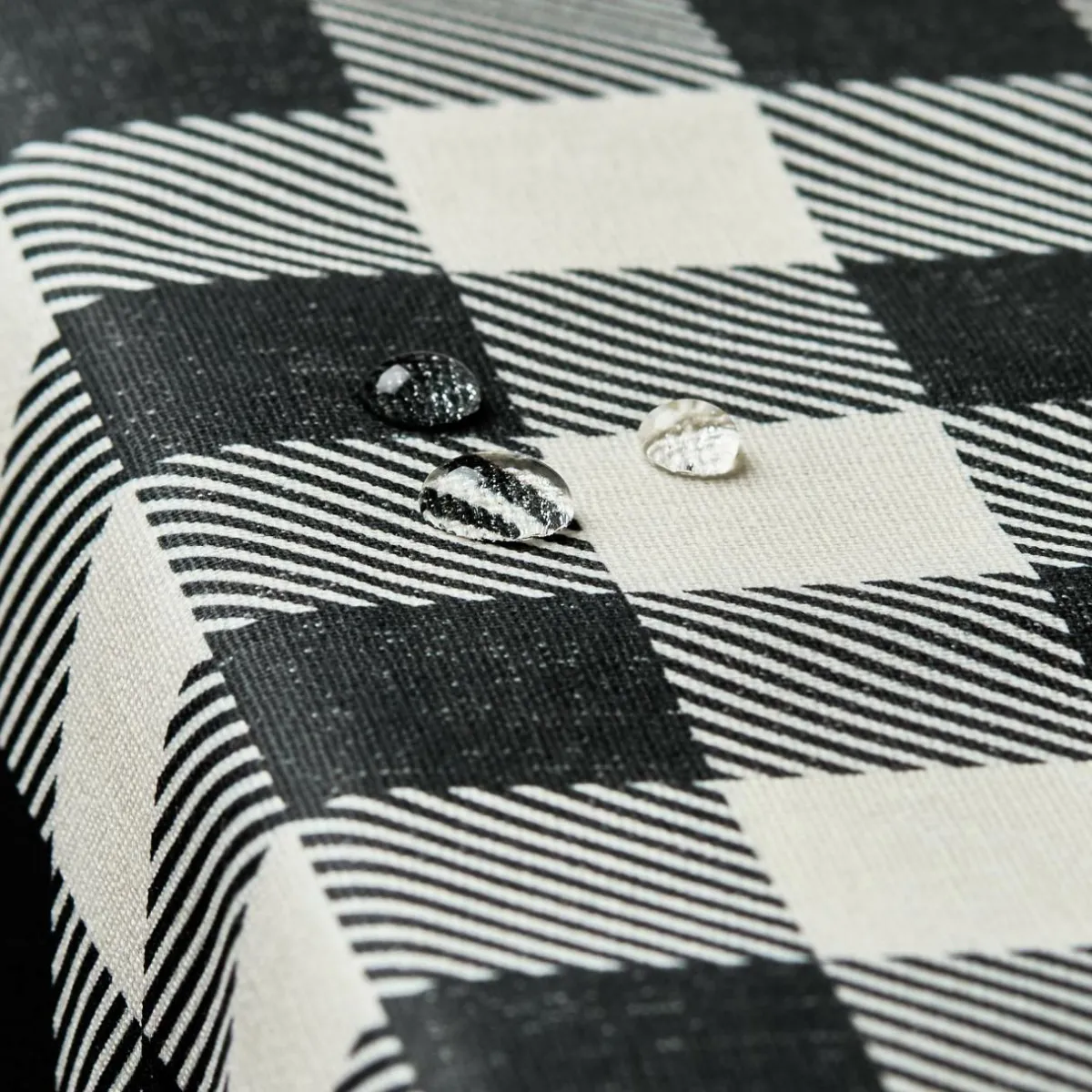 EMINZA Nappe rectangulaire coton enduit (150 x 250 cm) Vichy e Noir Sale