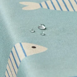 EMINZA Nappe rectangulaire coton enduit (150 x 250 cm) Fish e Bleu Sale
