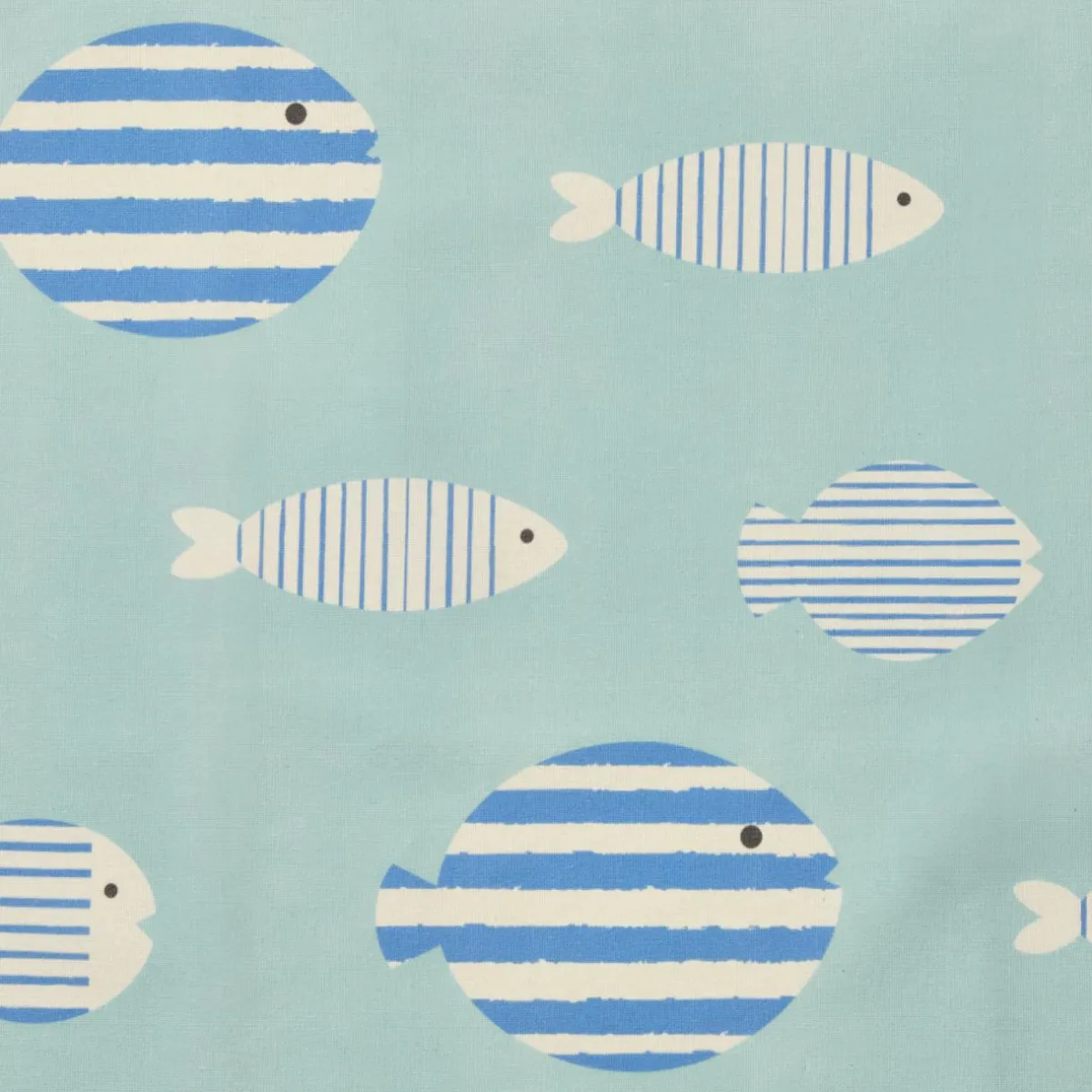 EMINZA Nappe rectangulaire coton enduit (150 x 250 cm) Fish e Bleu Sale