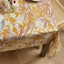 EMINZA Nappe rectangulaire coton enduit (150 x 250 cm) Granada Jaune moutarde Clearance