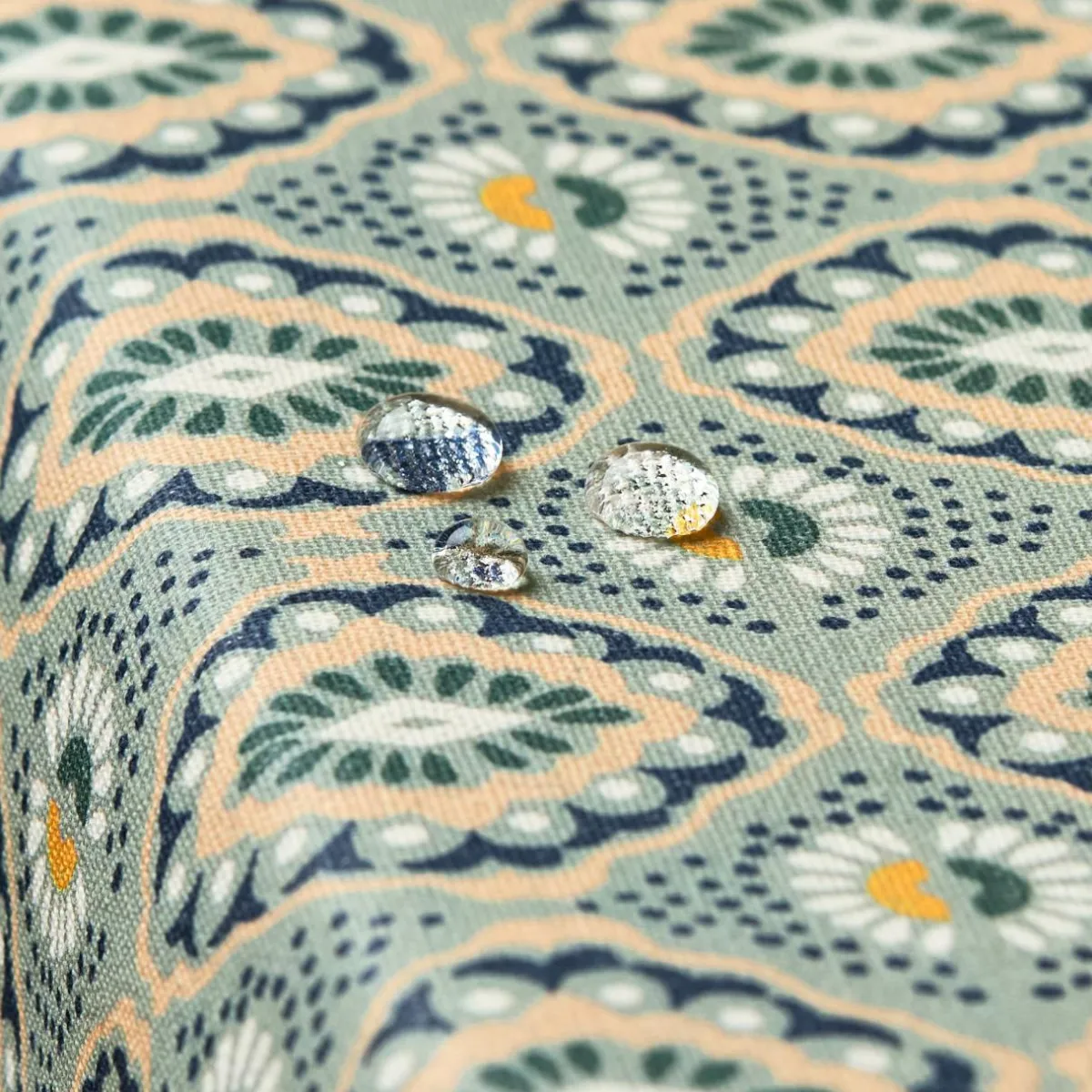 EMINZA Nappe rectangulaire coton enduit (150 x 350 cm) Palerme e Vert Best