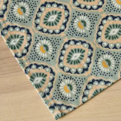 EMINZA Nappe rectangulaire coton enduit (150 x 350 cm) Palerme e Vert Best