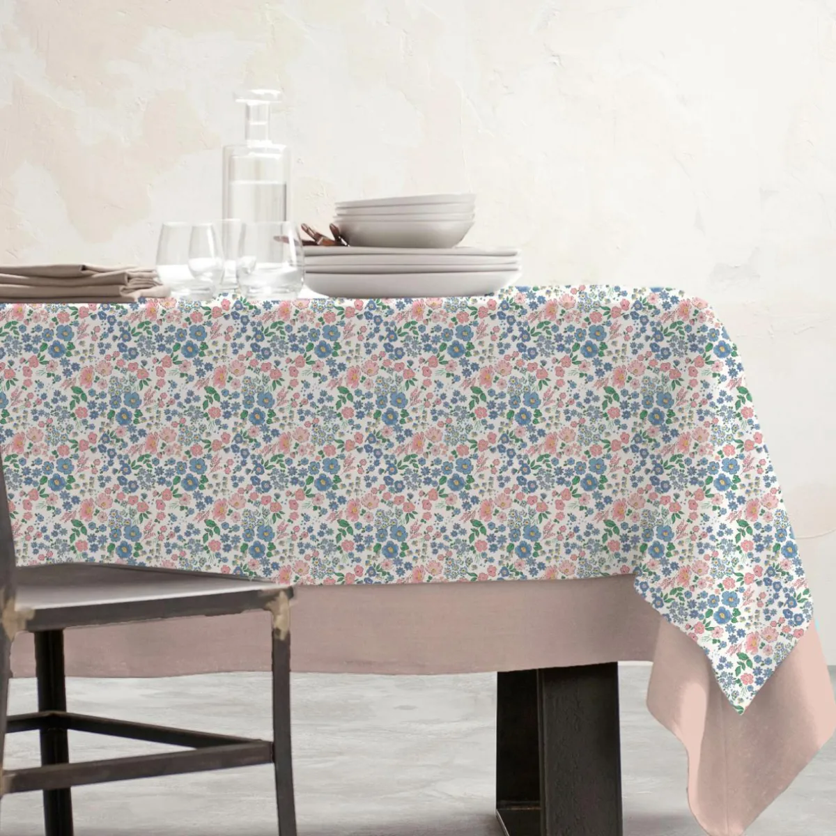 EMINZA Nappe rectangulaire coton enduit (150 x 250 cm) Corolle Multicolore Online