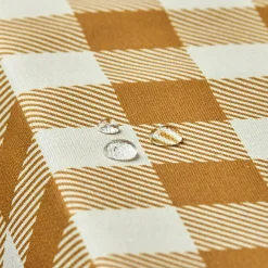 EMINZA Nappe rectangulaire coton enduit (150 x 350 cm) Vichy Jaune moutarde Clearance
