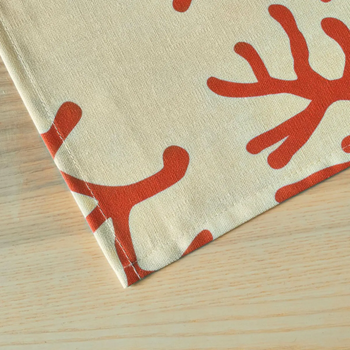 EMINZA Nappe rectangulaire coton enduit (150 x 350 cm) Moorea Corail Orange Best