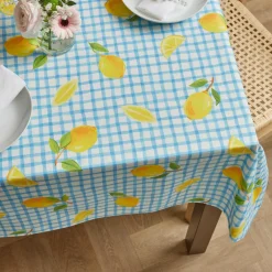 EMINZA Nappe rectangulaire coton enduit (150 x 250 cm) Menton e Bleu Best
