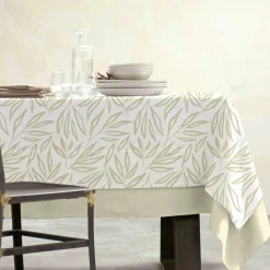 EMINZA Nappe rectangulaire coton enduit (150 x 350 cm) Galice Beige Best
