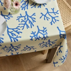 EMINZA Nappe rectangulaire coton enduit (150 x 250 cm) Moorea e Bleu Discount