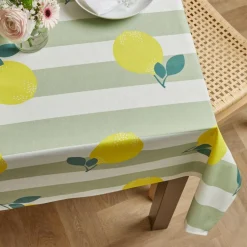 EMINZA Nappe rectangulaire coton enduit (150 x 250 cm) Antibes e Vert Discount