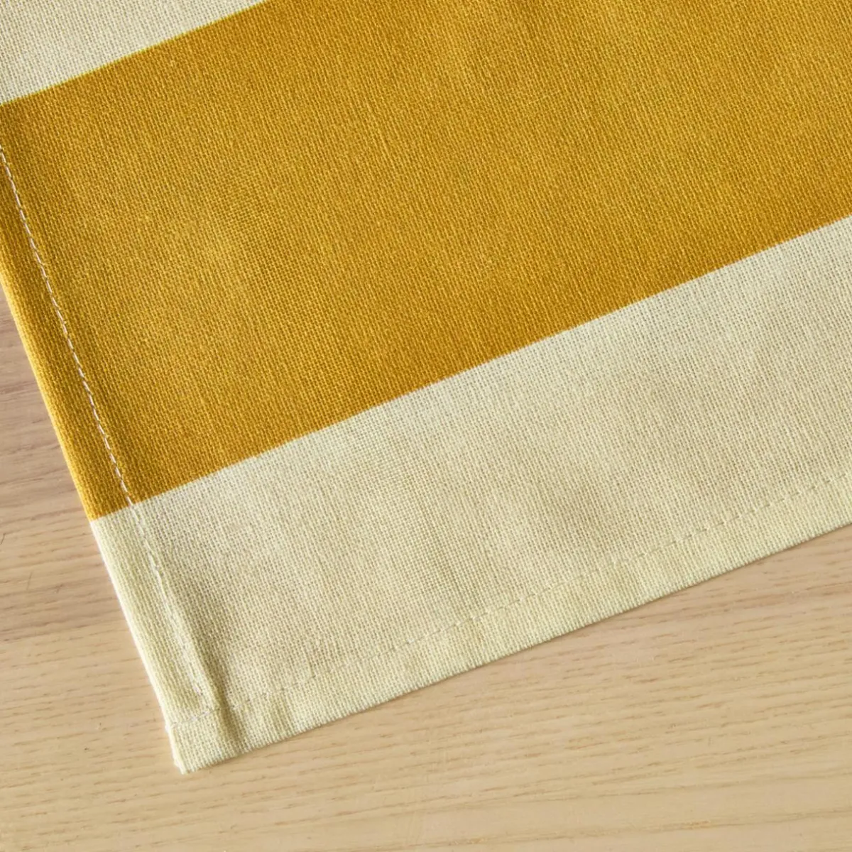 EMINZA Nappe rectangulaire coton enduit (150 x 350 cm) Clementine Jaune moutarde Sale