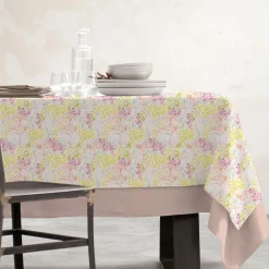 EMINZA Nappe rectangulaire coton enduit (150 x 250 cm) Paquerettes Multicolore Online