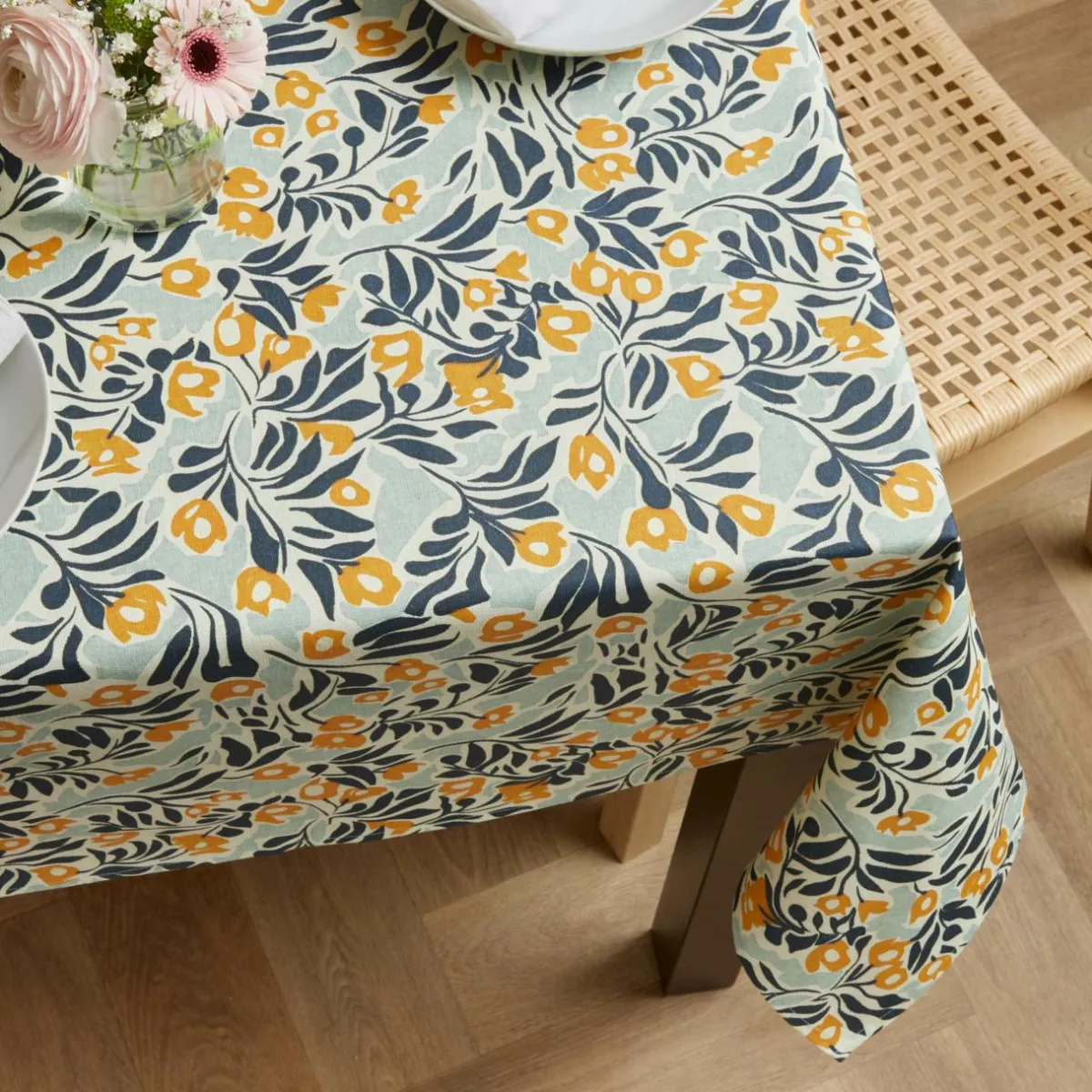 EMINZA Nappe rectangulaire coton enduit (150 x 250 cm) Mafalda Multicolore