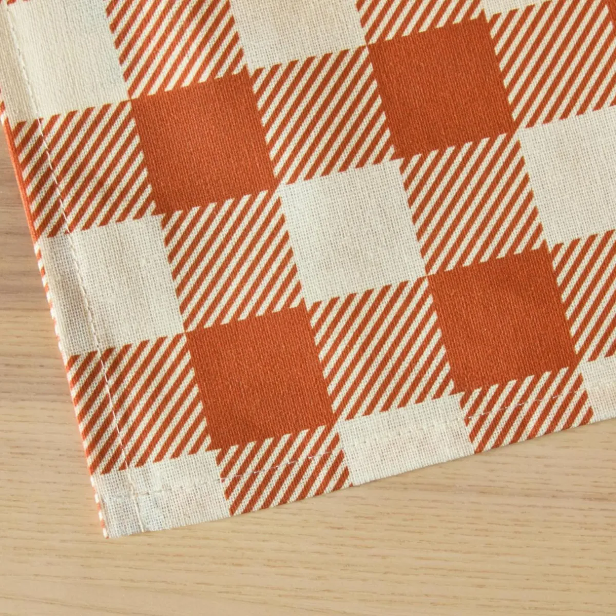 EMINZA Nappe rectangulaire coton enduit (150 x 250 cm) Vichy Terracotta Best