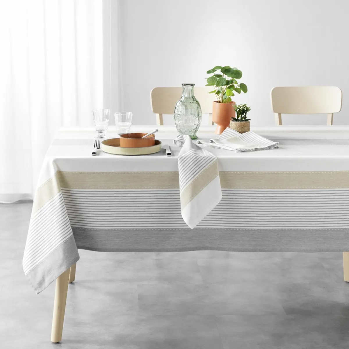 douceur d'intu017drieur Nappe rectangulaire coton tissé (140 x 240 cm) Iliade he Blanc Outlet