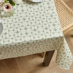 EMINZA Nappe rectangulaire coton enduit (150 x 350 cm) Sofia e Vert Online