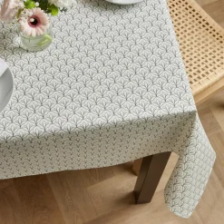EMINZA Nappe rectangulaire coton enduit (150 x 350 cm) Clara e Gris New
