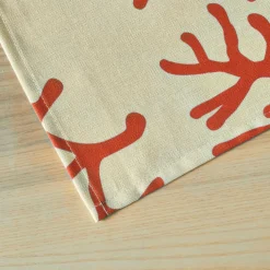 EMINZA Nappe rectangulaire coton enduit (150 x 250 cm) Moorea Corail Orange New