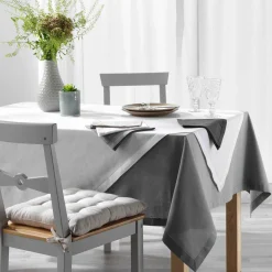 DOUCEUR D'INTERIEUR Nappe rectangulaire coton (140 x 240 cm) Charline he Blanc Discount