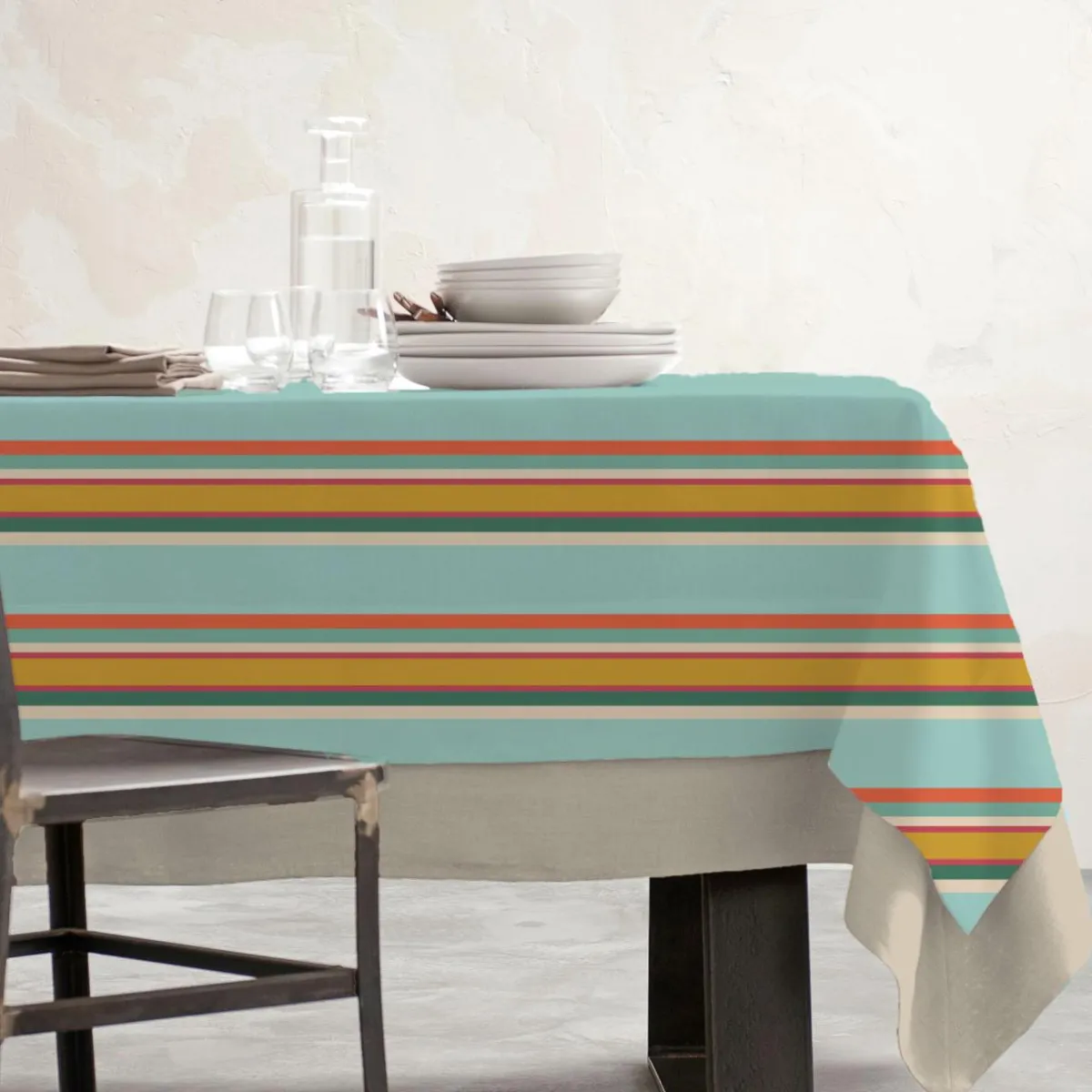 EMINZA Nappe rectangulaire coton enduit (150 x 250 cm) Cervione Multicolore Best