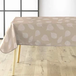 douceur d'intu017drieur Nappe rectangulaire enduite PVC (140 x 240 cm) Feuillys he Blanc Best
