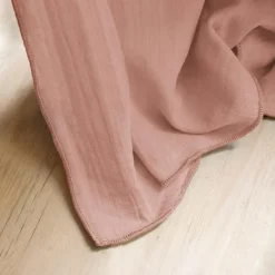 EMINZA Nappe rectangulaire gaze de coton (150 x 350 cm) Gaïa Rose Pêche Best