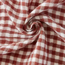 EMINZA Nappe rectangulaire gaze de coton (150 x 350 cm) Gaïa vichy Terracotta New