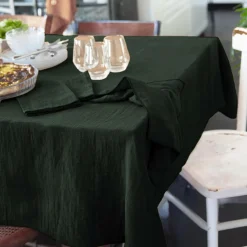 EMINZA Nappe rectangulaire gaze de coton (150 x 250 cm) Gaïa Vert sapin Best