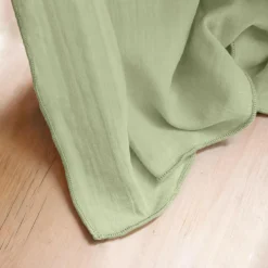 EMINZA Nappe rectangulaire gaze de coton (150 x 350 cm) Gaïa Vert tilleul Discount