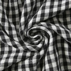 EMINZA Nappe rectangulaire gaze de coton (150 x 250 cm) Gaïa vichy e Noir Discount