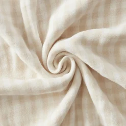 EMINZA Nappe rectangulaire gaze de coton (150 x 350 cm) Gaïa vichy Beige Clearance