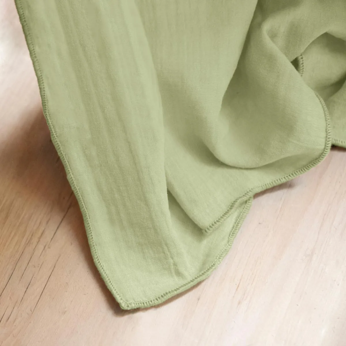 EMINZA Nappe rectangulaire gaze de coton (150 x 250 cm) Gaïa Vert tilleul Online