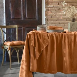 EMINZA Nappe rectangulaire gaze de coton (150 x 350 cm) Gaïa Abricot Outlet